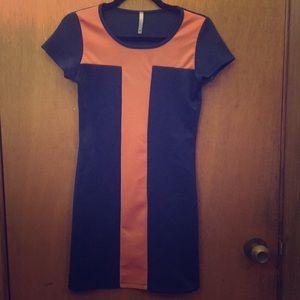 Mod Navy and Orange Minidress